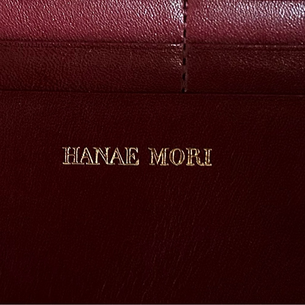 REAL LEATHER Hanae Mori Burgundy Wallet